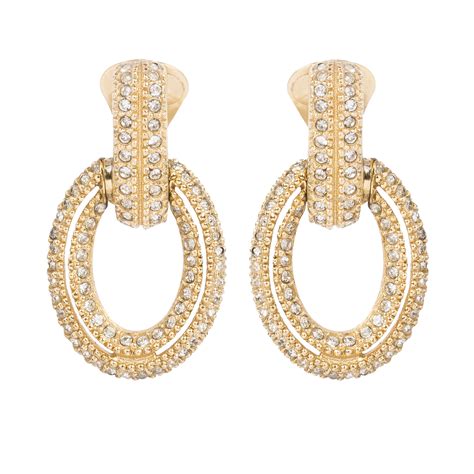 dior hoop earrings gold|christian dior hoop earrings price.